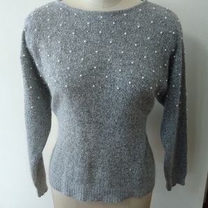 Vintage Silk and Angora Pearl Sweater